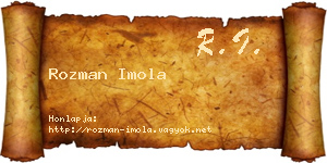 Rozman Imola névjegykártya
